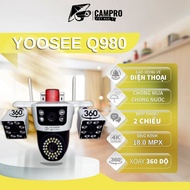 Yoosee Q980 Camera 4 Eyes 18.0MP 3 Super Wide Frames, 2-Way Talk, Motion Alert, Color Night Vision
