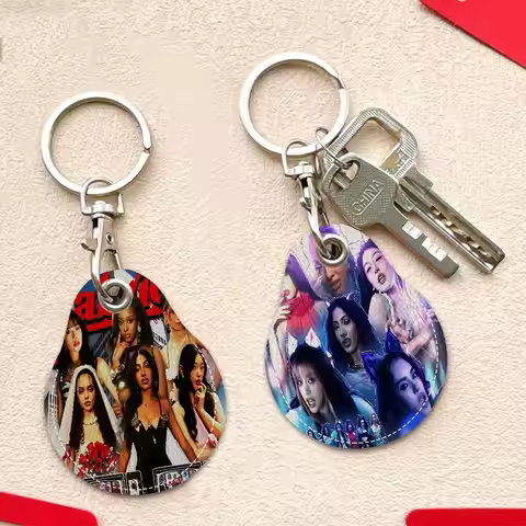 Popular Korea Kpop Band K-Katseye Men And Womenn Universal Antirust Keychain PU Learther Access Card