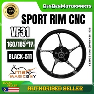 SYM VF3I VF31 SPORT RIM CNC 511 160/185*17 RIM BLACK HITAM MAGICBOY MAGIC BOY