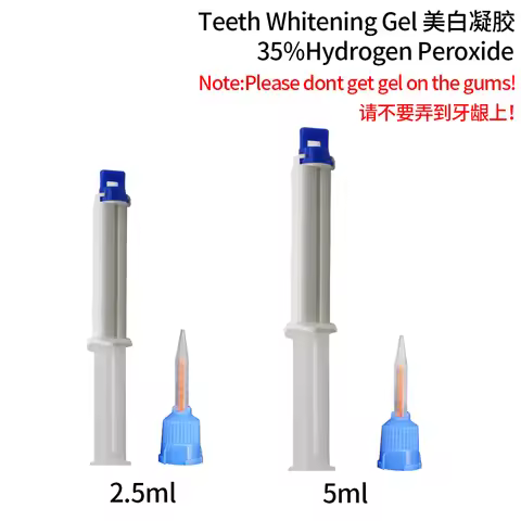 2.5ml/5ml Dental Bleaching Gel Tooth Whitener Dual Barrel Syringe Teeth Whitening Gel 35%hydrogen Pe