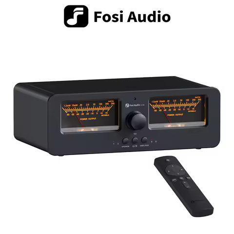 Fosi Audio LC30 Amplifier Speaker Switcher 2-in-2 Out Dual Analog VU Meter Audio Switcher Box with D