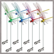 [M G L O] 8Pcs Artificial Dragonfly Pole Clips for Outdoors 3D Dragonfly Decor Gardening, 3D Dragonf