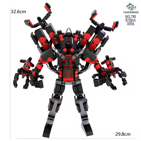 Compatible With LEGO Skibidi Toilet MOC Abstract Building Blocks Upgrade Titan Speaker King Model Br