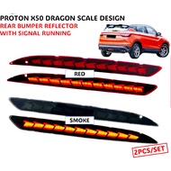 Proton X50 Dragon Scale Design Dynamic Rear Bumper Reflector+Running Signal