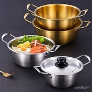 Factory direct sales  Instant Noodle Pot Stainless Steel Ramen Pot Korean Style Small Saucepan Binaural Instant Noodles