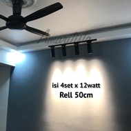 4 sets of Cafe Track light LED COB 12Watt SNI Rail 1/ 2 meters or 50cm