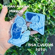 GANTUNGAN Qkcustom.id - Custom Acrylic Keychain with Silver Logo, Size 8-10cm