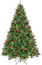 Artificial Christmas tree Christmas Tree Luxury Encrypted Artificial PVC Christmas Tree 4Ft/5Ft/6Ft/6.8Ft/7.8Ft New Year Home Decoration(Color:Green,Size:180cm) (Green 210cm) Fashionable