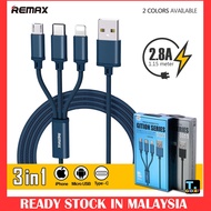 Remax RC-131th Gittion Series 3 in 1 Fast Charging Cable USB Cable (MicroUSB/ iPhone/Type-C)