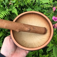 擂茶體驗套組/免運【在家體驗製作擂茶】手感擂茶缽、芭樂樹擂棒
