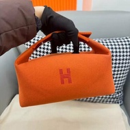 Hermes 手拿飯盒包 橙色 幾乎全新