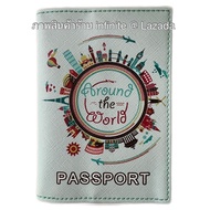 infinite ปกพาสปอร์ต ซองใส่พาสปอร์ต ซองใส่หนังสือเดินทาง Creative Passport Cover ลายสัญลักษณ์เมือง (Sky Blue/สีฟ้าอ่อน) แถมฟรี ปกใส ใส่พาสปอร์ต