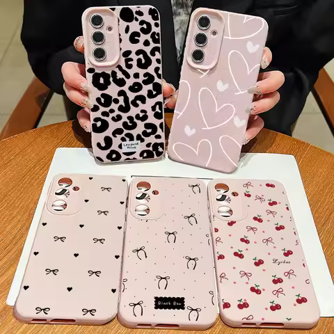 Love Heart Bow Casing For Samsung Galaxy Note 10 20 Ultra S10 Plus M56 M55 M15 F06 A04E A73 A03 A22 