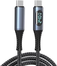 SplendoRoute 240W USB 4.0 PD USB C Cable with LED Display, 8K@60Hz 40Gbps USB C Male to USB C Male Cable Compatible with MackBook Thunderbolt 4,Monitor, Galaxy S23/S22 (3.3ft)