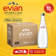 Evian Aramis Sparkling Mineral Water 750ml x 12 Bottles