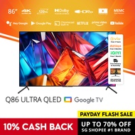 PRISM+ Q86 ULTRA 4K QLED Google TV 86 inch Quantum Colors Google Playstore Inbuilt Chromecast