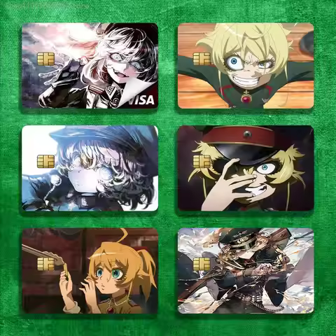 Comic Y-Youjo S-Senki Stickers Credit Visa Debit Bank Charge Card Bus Metro Waterproof Sticker Decal