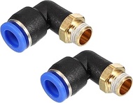 PATIKIL 1/8 inch push-to-connect fitting, pack of 2, PT-Male thread, 90 degree connection, 8 mm hose