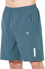 Men's Athletic Hiking Shorts Quick Dry Workout Shorts 7" Lightweight Sports Gym Running Shorts Baske