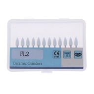 12 Pcs Dental Polishing Stone Set White Arkansas Stone & Flame Cone Burs For Composite Restorations