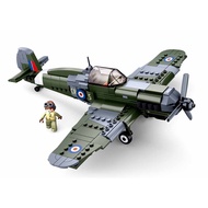 290pcs Spitfire Fighter Building Blocks Toy Compatible brand Bricks DIY WW2 Military Fighter Plane M