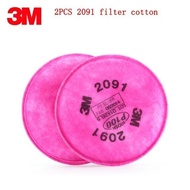 2pcs 3M 2091 p100 filter mask for 7502 6200 6800 mask | kapas noise pink 3M brand filter cotton