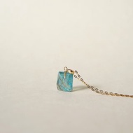 １点もの K10YG 天然石ネックレス【Rutile××Apatite】