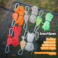 Outdoor Pulley Adjuster Tent Holder Metal Lift Pulley Reflective Wind Rope Bold Canopy Umbrella Rope