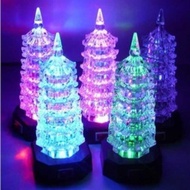 New Colorful Acrylic Pagoda Night Light Luminous Pagoda Stall Night Market Ring