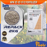 Mytools Fertilizer Nitrophoska Blue BEHN MEYER 12-12-17-2 (2KG) Baja Buah Cap Singa Kuda 2KG