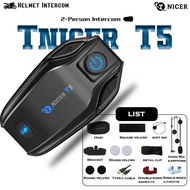 【In stock】TNICER Motorcycle Bluetooth Headset, T5 500m 2-Way Helmet Bluetooth Headset with Noise Cancellation, Motorcycle Helmet Bluetooth with Music Sharing, 3 EQ Sound Effects YT