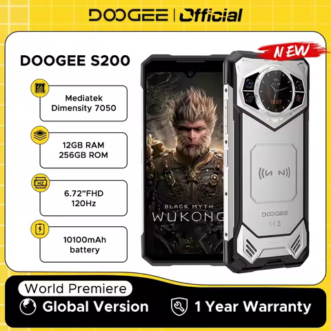 DOOGEE S200 Rugged Phone 5G Dimensity 7050 Octa Core 1.32" AMOLED Rear Display 12GB RAM+256GB ROM 10