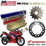 HONDA CBR250R / CB250R / CBR250RR Full Set O-RING Gold Chain 520HO Mettal Sprocket Kit Sprocket Sets