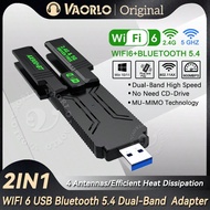 2-In-1 Wi-Fi 6 USB Bluetooth 5.4 Dual-Band (2.4G/5GHz) Wireless Adapter With 4 Antennas, 900Mbps WiF