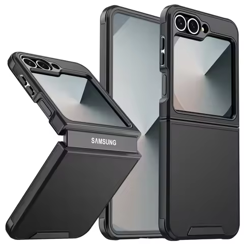 New Shockproof Hybrid Dual Layer Case for Samsung Z Flip 6 Slide Camera Lens Protetion Cover for Gal
