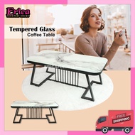 Erica Tempered Glass Coffee Table / Epoxy Coated Steel Frame ( Free Shipping )