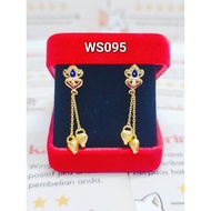 Wing Sing 916 Gold Earrings / Subang Indian Design  Emas 916 (WS095)