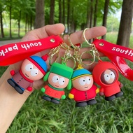 Cartoon South Park Keychain PVC Kawaii Figure Model Key Ring Bag Pendant Kids lameintmy