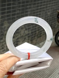 冰種翡翠天然翡翠玉鐲 A玉手鐲玉鈪 • 冰種墨飄花翡翠圓鐲
