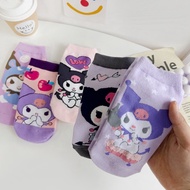 Cartoon Cartoon Socks Women Purple Cute Socks 200N Women's Ped Socks Cotton Socks
