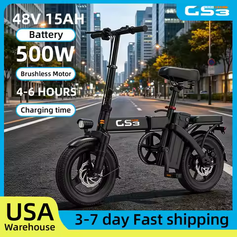 Uplee GS3 Electric Bike 500W 48V 15Ah Removable Battery Fat Tire 14 Inch Folding Electric Bike E-Cit
