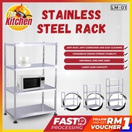 Stand Stainless Steel Rack Cabinet Storage Tier 3 / Tier 4 / Tier 5  Shelf Kitchen Home Heavy Duty Tool