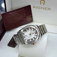 JAM TANGAN PRIA AIGNER A105104 RANTAI STAINLESS STEEL ORIGINAL