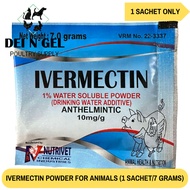 NUTRIVET IVERMECTIN 1% POWDER FOR ANIMALS  7GRAMS (1 SACHET)
