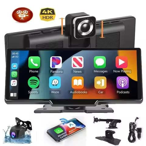 Veclumin C200-DVR 10.26 " Carplay +DVR Front + Rear Dual Recording 4K Car GPS Navigation MP5 Player 