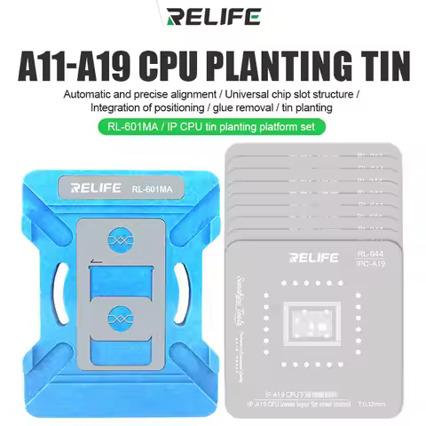 RELIFE RL-601MA Professional iPhone CPU Tinning Tool Kit for A11-A19 Pro Logic Board BGA Chip Solder