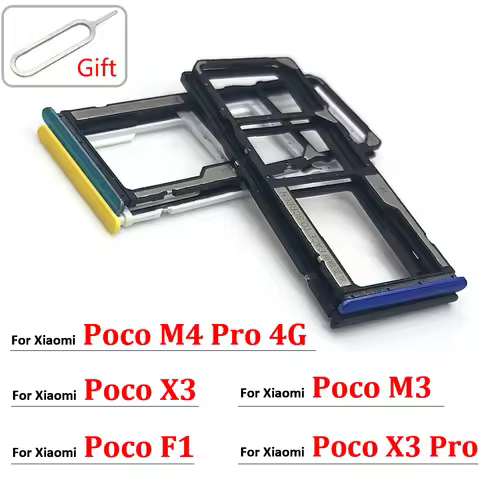 NEW SIM Card Chip Slot Drawer SD Card Tray Holder Adapter For Xiaomi Poco M3 F1 X3 M4 Pro 4G Mobile 