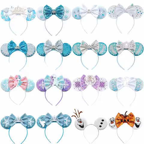 Disney Mickey Mouse Ears Frozen Ear Headband for Adults Anna Princess Elsa Headwear Snowman Olaf Hai