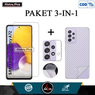 Tempered Glass Clear Samsung A72 2021 + Tempered Glass Camera + Garskin Carbon
