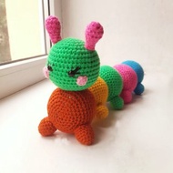 Hand Crochet Caterpillar Stuffed Toys Animals Knit Amigurumi Gift Handmade